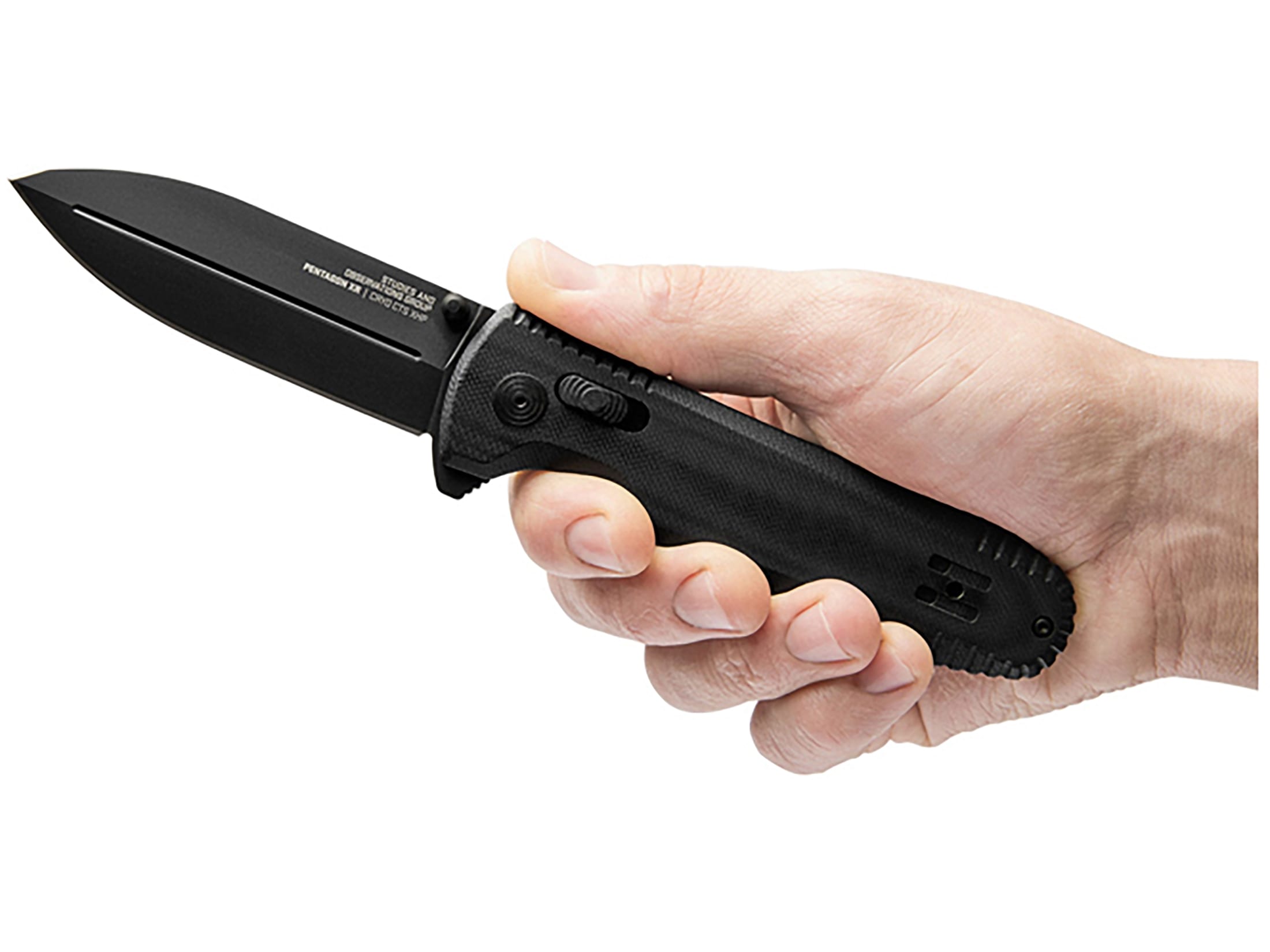 SOG Pentagon XR Folding Knife - Blackout (12-61-01-57) for sale
