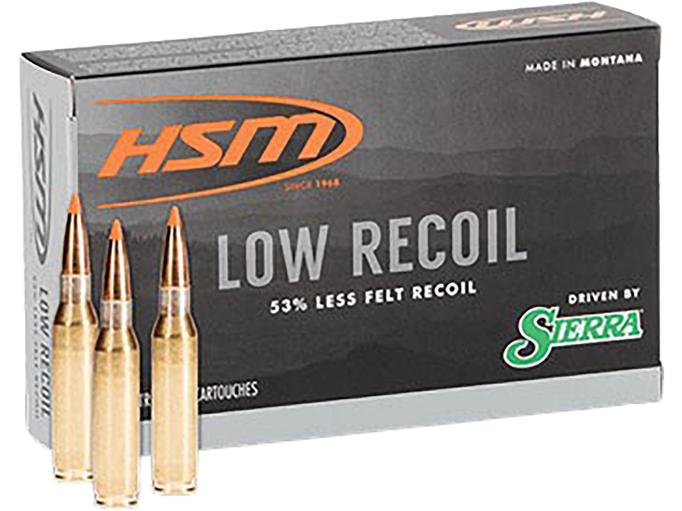 HSM Low Recoil 308 Winchester Ammo 150 Grain Polymer Tip Box Of 20