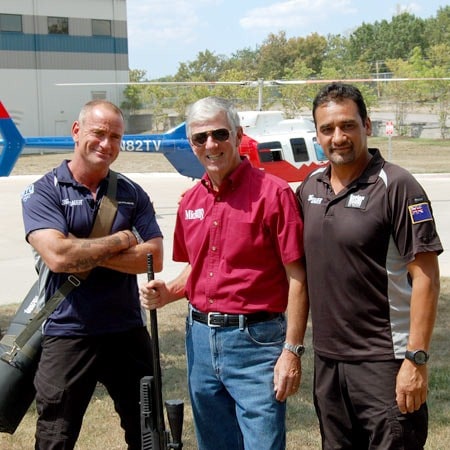 Elite Tactical Unit: S.W.A.T. Team Leaders Terry Schappert (Left), MidwayUSA founder and CEO Larry Potterfield, Adam Hamon (Right) Elite Tactical Unit: S.W.A.T. Team Leaders Terry Schappert (Left), MidwayUSA founder and CEO Larry Potterfield, Adam Hamon (Right)