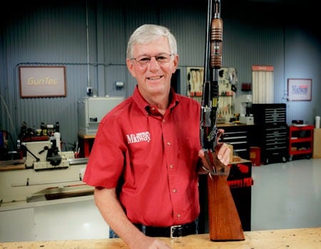 MidwayUSA Founder and CEO Larry Potterfield with Model 12 Pump Shotgun Cutaway MidwayUSA Founder and CEO Larry Potterfield with Model 12 Pump Shotgun Cutaway