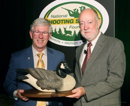 Larry Potterfield, Founder and CEO of MidwayUSA with Bob Scott, NSSF Board of Governors...