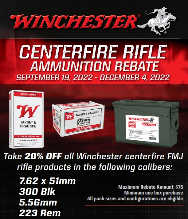 Winchester FMJ Rifle Ammo Rebate