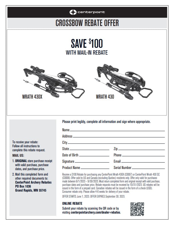 100-00-mail-in-rebate-on-centerpoint-wrath-crossbows-midwayusa