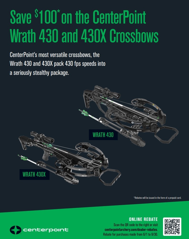  100 00 Mail In Rebate On Centerpoint Wrath Crossbows MidwayUSA