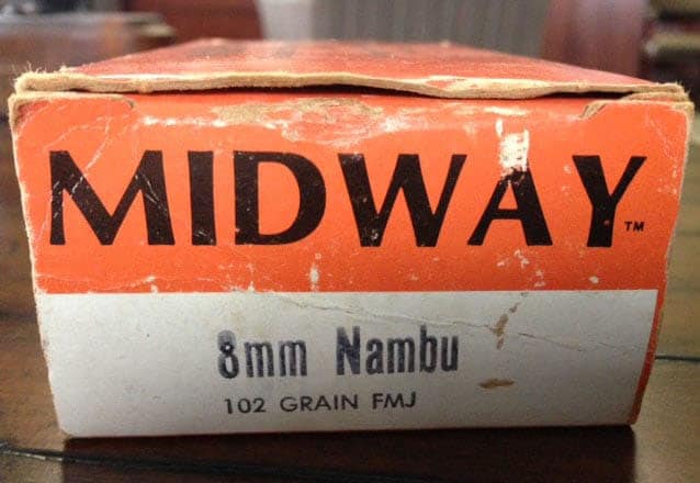 The orange Midway 8 millimeter Nambu ammo box