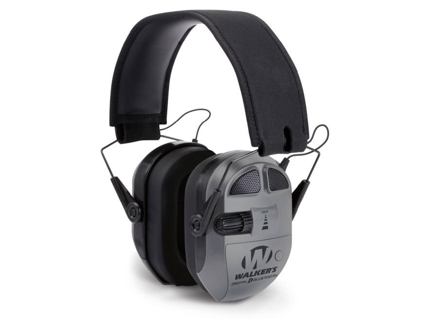 Walker's Ultimate Digital Quad Connect Electronic Earmuffs with Bluetooth (NRR 26dB) Gray