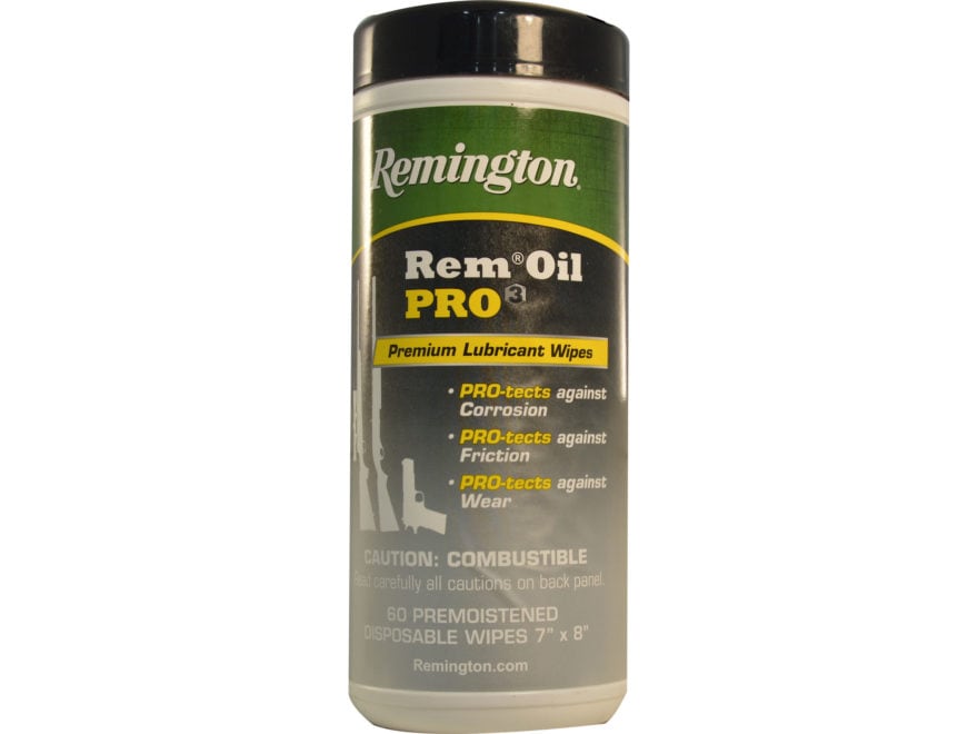 Remington Rem Oil PRO3 Premium Lubricant Gun Wipes Pack of 60