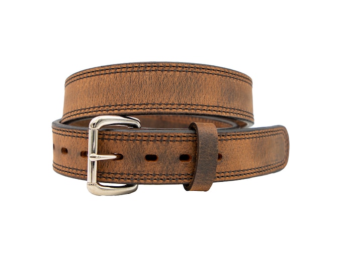 Versacarry Double Stitch Gun Belt Leather Distressed Brown 44 Waist