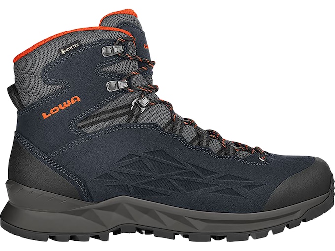 Lowa Explorer II GTX Mid Hiking Boots Leather Navy/Orange Men's 10.5 D