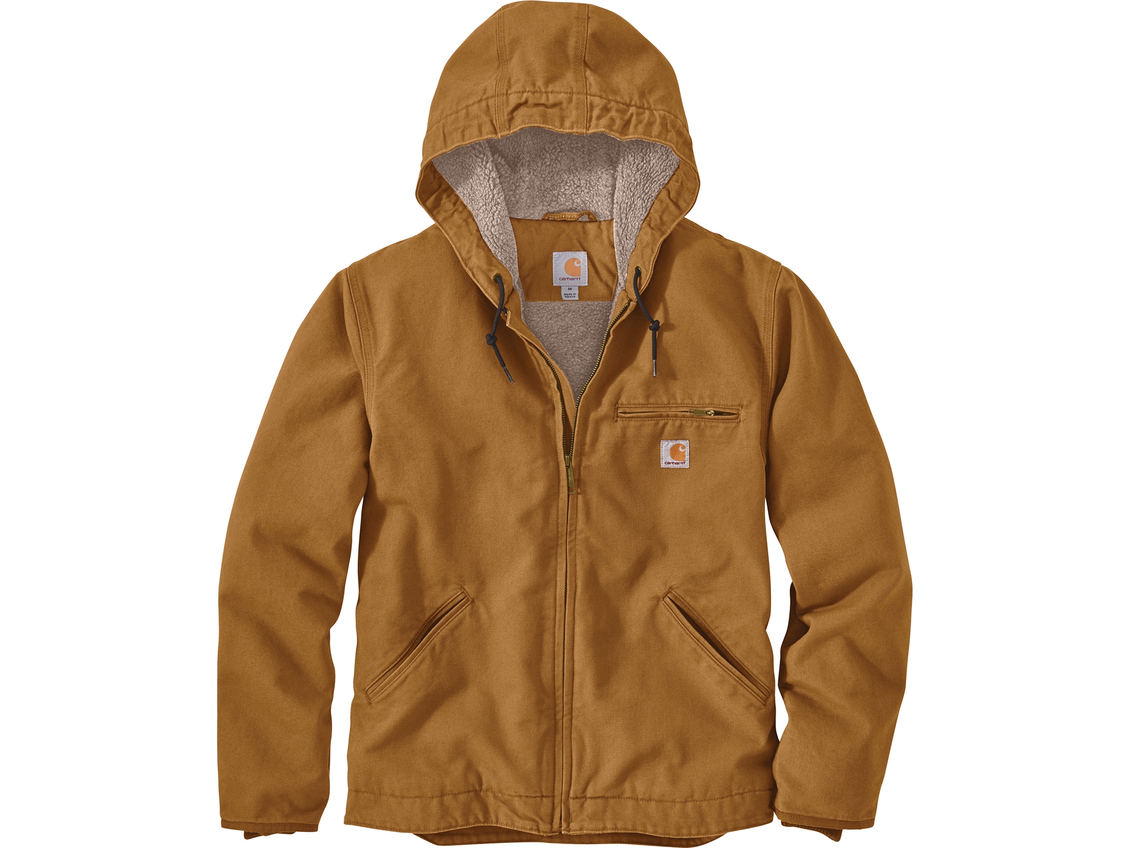 Carhartt Men's Relaxed Fit Washed Duck Sherpa Lined Jacket Gravel