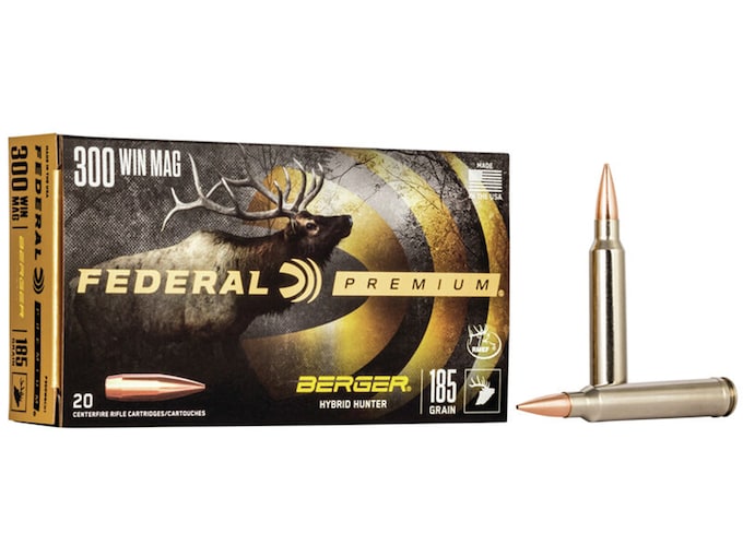 Federal Premium Ammo 300 Winchester Mag 185 Grain Berger Hybrid Hunter