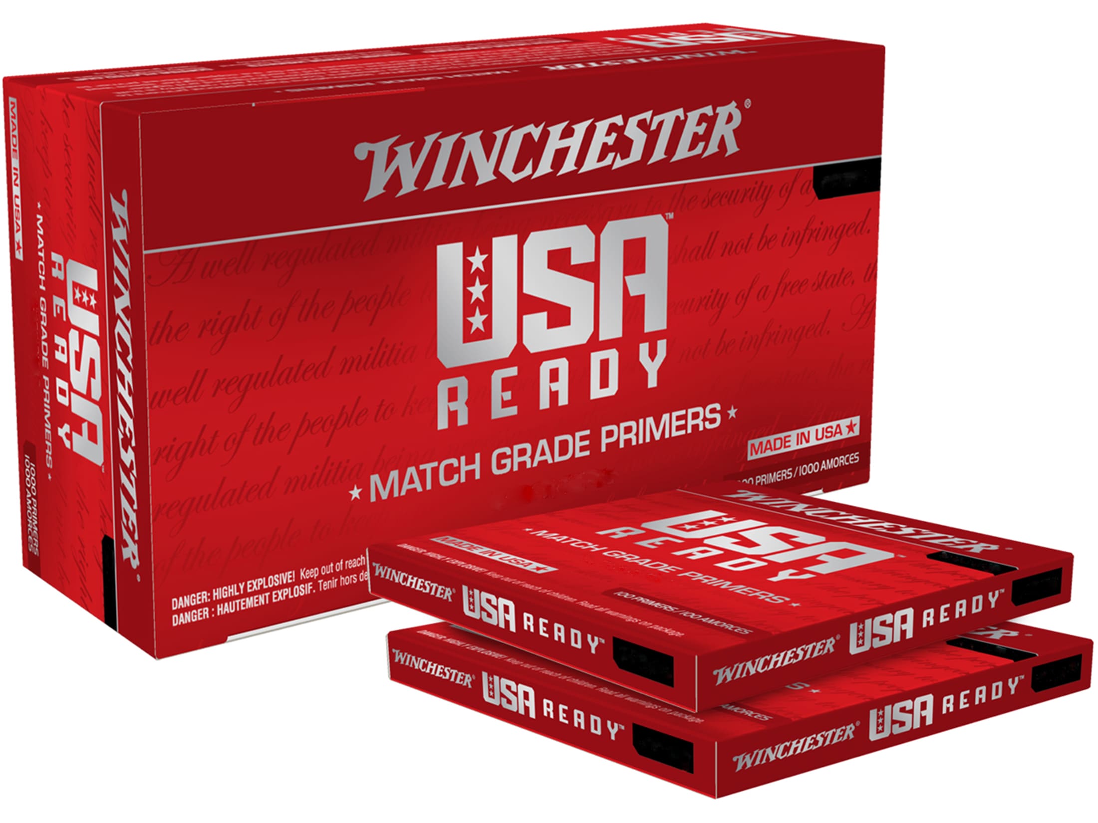 Winchester USA Ready Large Rifle Match Primers Box of 1000 (10 Trays