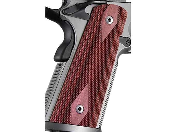 Hogue Grips 1911 Government, Commander with Extended Magazine Well Ambidextrous Safety Cut Checkered