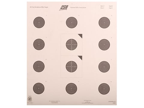 NRA 100 Yard Rifle Rapid Fire Targets - 50 Pack Of Official 21x21 Inch Shooting Targets
