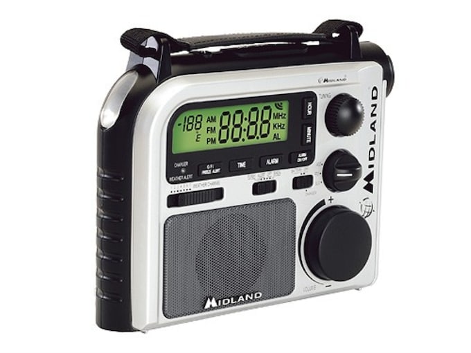 Midland ER102 Emergency Crank Radio NOAA Weather White Black