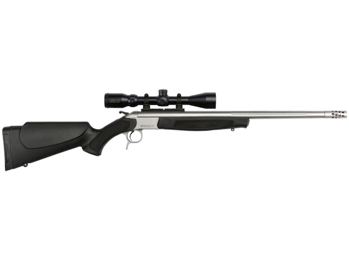 CVA Scout TD Single Shot Centerfire Rifle 444 Marlin 25" Fluted Barrel 416 Stainless and Black Ambidextrous With Scope