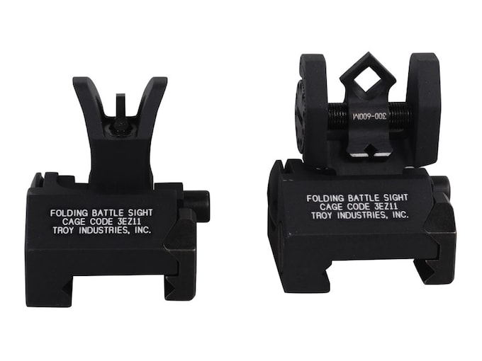 Troy Industries Micro Flip-Up Battle Sight Set M4-Style Front and Di-Optic Aperture (DOA) Rear AR-15 Aluminum