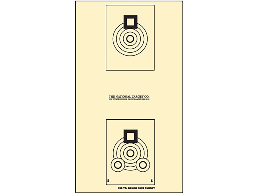 Black on Heavy Paper IBS100BR 100 Yard Bench Rest Targets 20 8" x 15.5" 