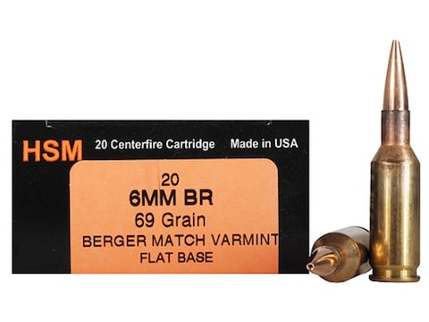 HSM Varmint Gold 6mm BR (Bench Rest) Ammo 69 Grain Berger 