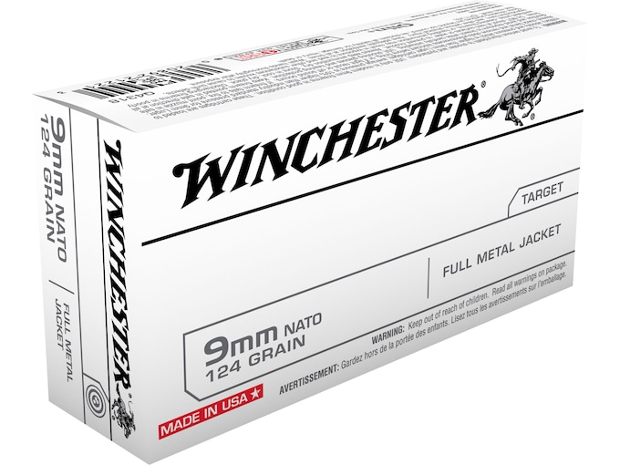 Winchester NATO Ammunition 9mm Luger 124 Grain Full Metal Jacket