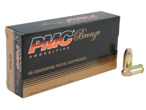 PMC Bronze Ammo 45 ACP 230 Grain Full Metal Jacket Box of 50