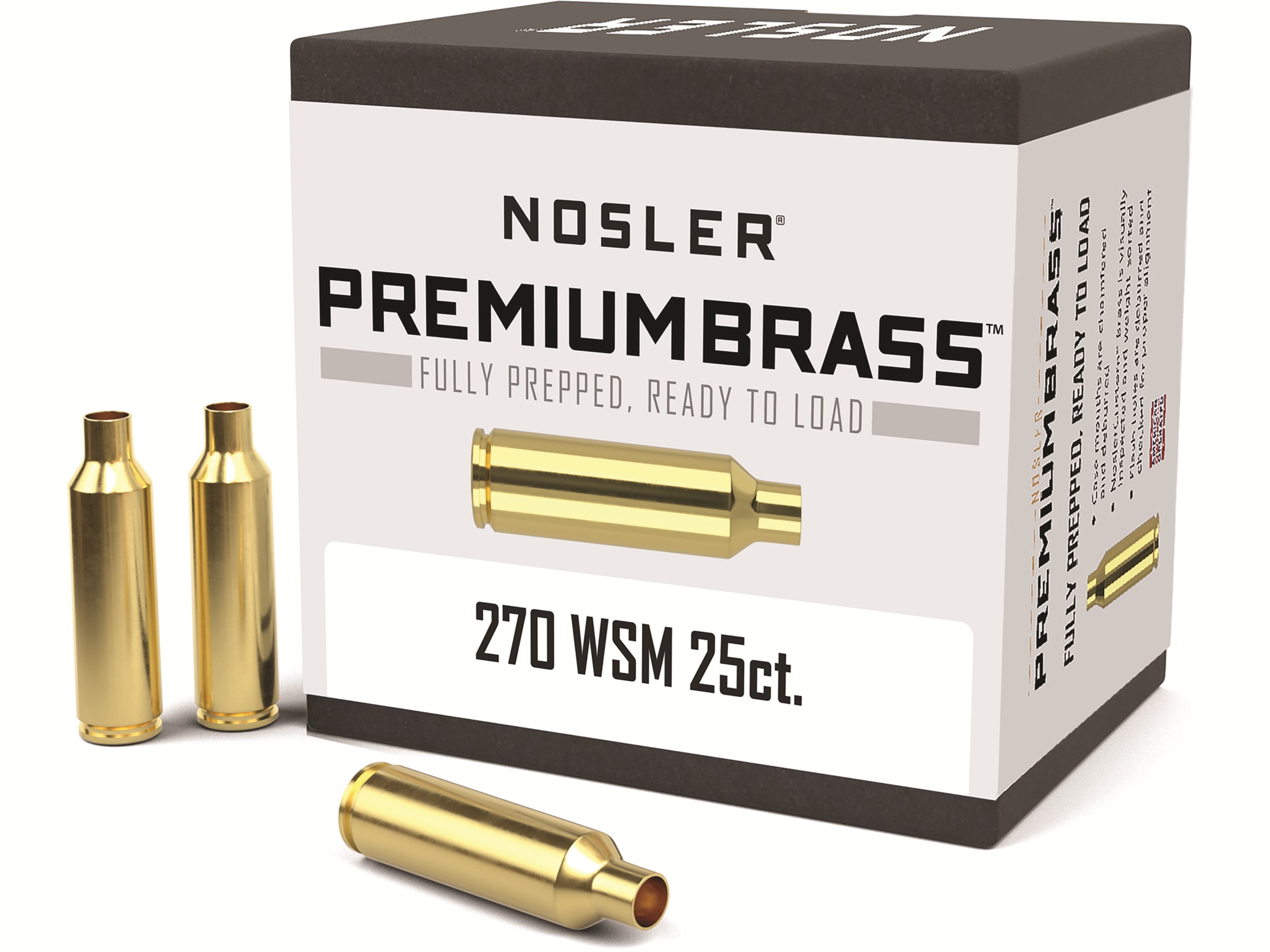 Nosler Custom Brass 270 Winchester Short Mag (WSM) Box of 25