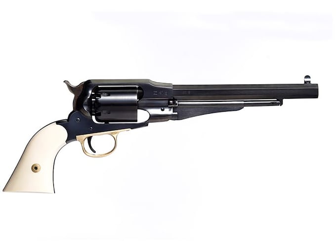 Pietta 1858 Remington Sodbuster Black Powder Revolver 44 Caliber 8" Barrel Steel Frame Ivory Grips