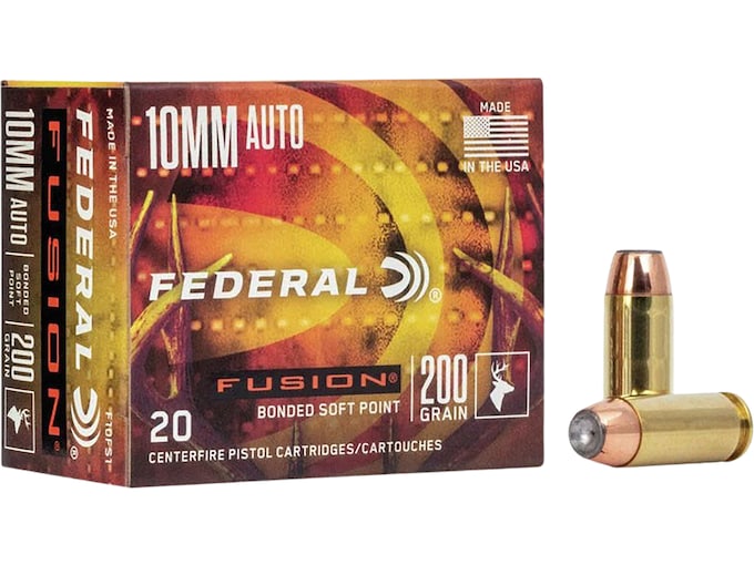 Federal Fusion Ammunition 10mm Auto 200 Grain Bonded Soft Point 3 Boxes-img-0