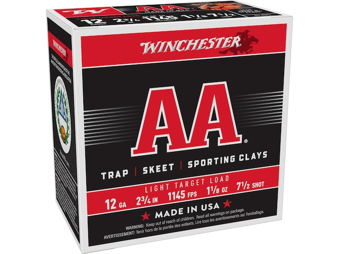 Winchester AA Light Target Ammunition 12 Gauge 2-3/4" 1-1/8 oz