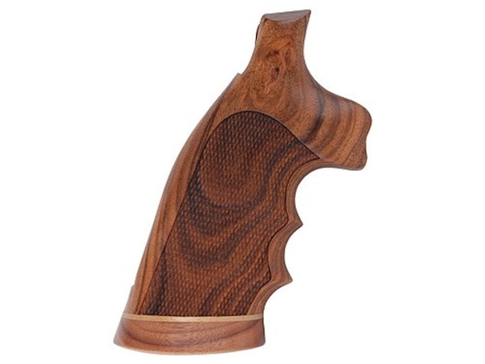 Hogue Fancy Hardwood Grips with Accent Stripe, Finger Grooves and Contrasting Butt Cap S&W K, L-Frame Square Butt Checkered