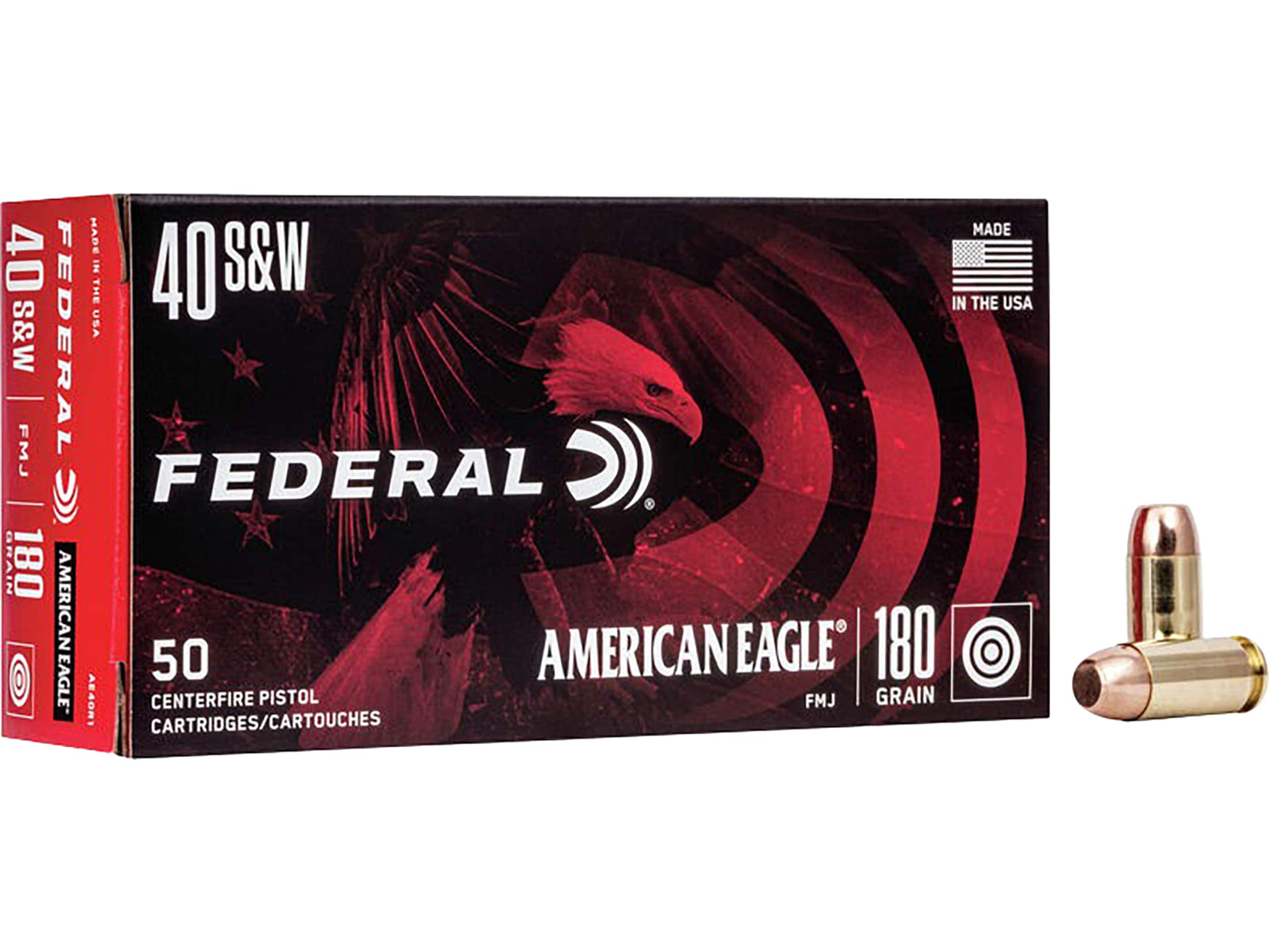 Federal American Eagle 40 S&W Ammo 180 Grain Full Metal