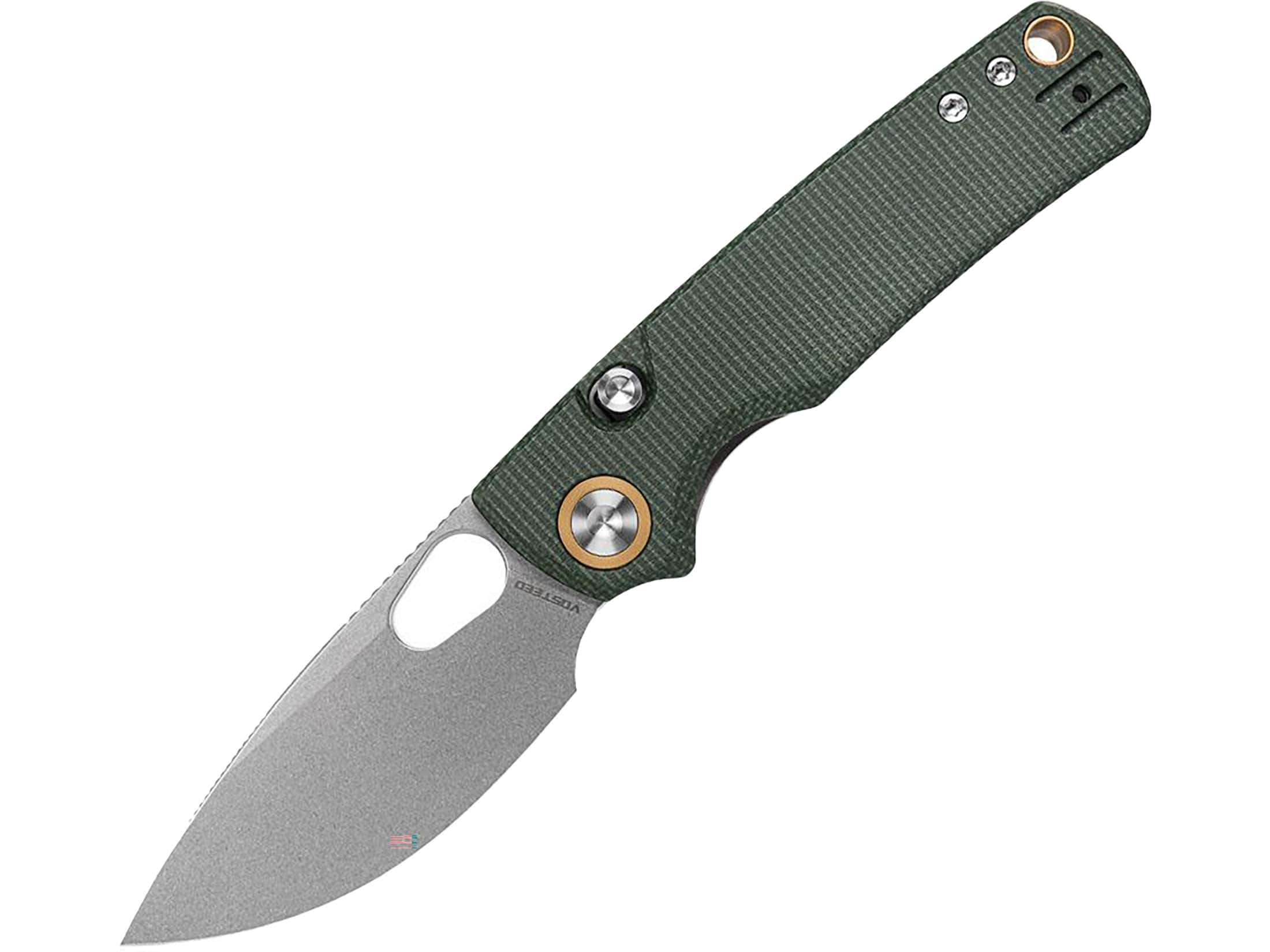 Vosteed Porcupine Pocket Knife 3 Drop Point Sandvik 14C28N Stonewashed