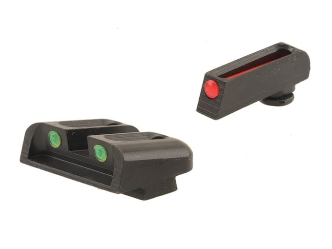 TRUGLO Fiber Optic Sight Set Glock 17, 17L, 19, 22, 23, 24, 26, 27, 33, 34, 35, 38, 39 Gen 1, 2, 3, 4, 5 Steel Fiber Optic Red Front, Green Rear