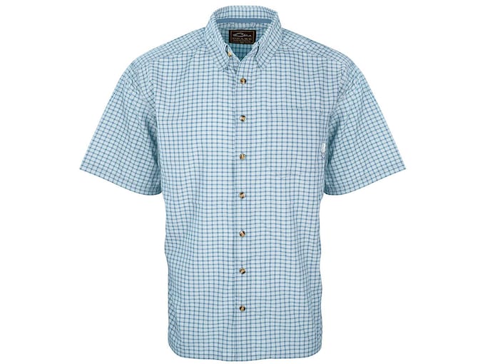 Drake Men's Featherlite Check Short Sleeve Shirt Coral XL