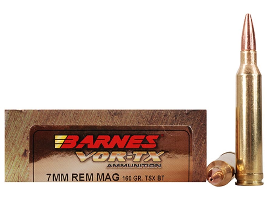 Barnes VOR-TX Ammo 7mm Remington Mag 160 Grain TSX Hollow Point Boat