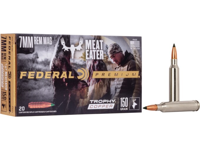 2 BoxesFederal Premium Meat Eater Ammunition 7mm Remington Magnum 150 Grain-img-0