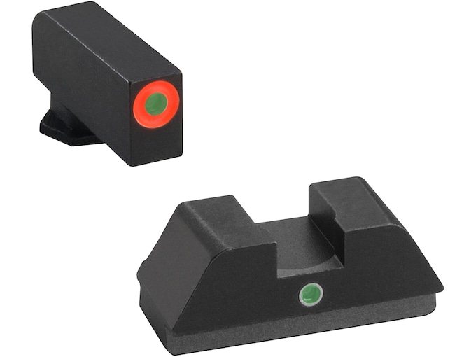 Ameriglo I-Dot Night Sight Set Glock 42, 43, 43X Tritium Green Dot Front with Orange Outline, Single Dot Rear