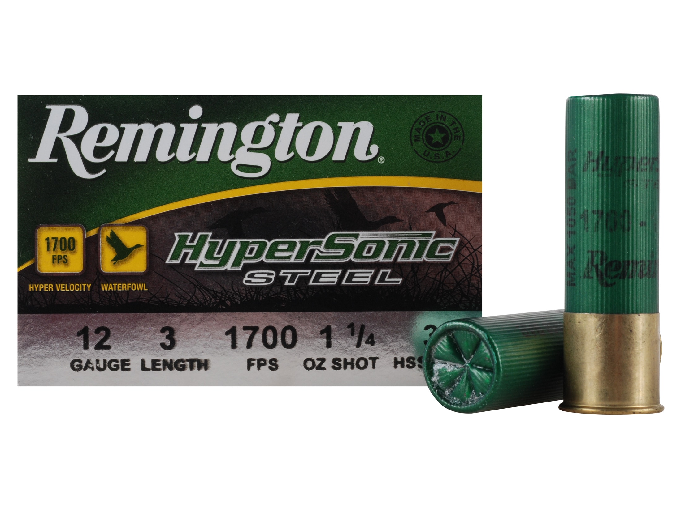 Remington HyperSonic Steel 12ga Ammo 3-1/2 1-3/8 oz #2 Non-Toxic Steel Shot  Lead-Free 25/Box