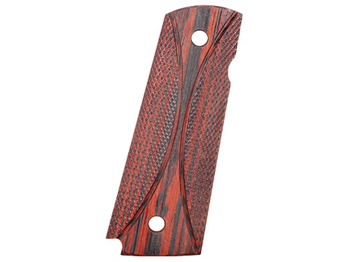 Cylinder & Slide Grips 1911 Government, Commander Curve Checkered Dymondwood Red/Black