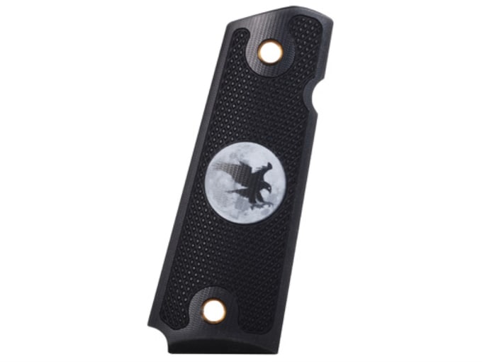 Nighthawk Custom AlumaGrips 1911 Government, Commander with Nighthawk Logo Aluminum Black