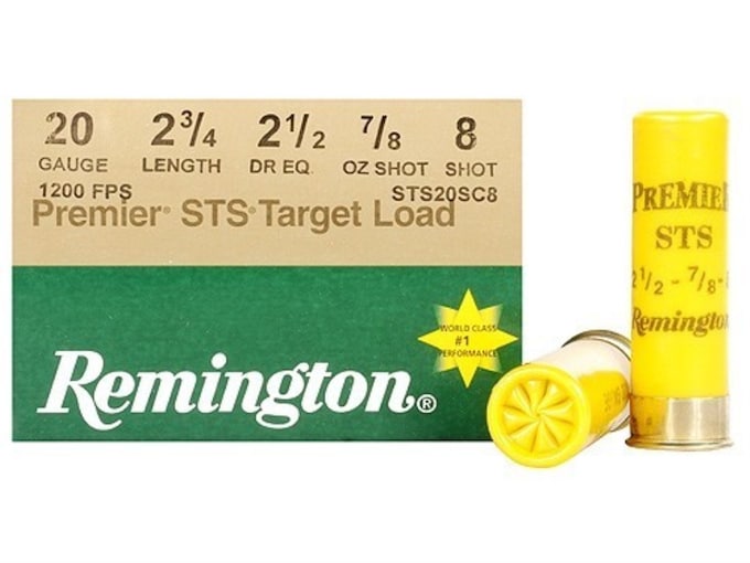 Remington Premier STS Target Ammo 20 Ga 2-3/4 7/8oz #8 Shot Case of
