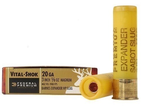 Federal Premium Vital Shok Ammo 20 Ga 3 5 8oz Barnes Expander Hollow
