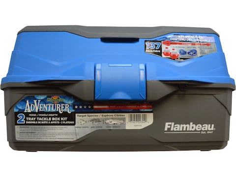 Flambeau Adventurer 2-Tray Tackle Box 137-Piece Tackle Kit Blue/Gray