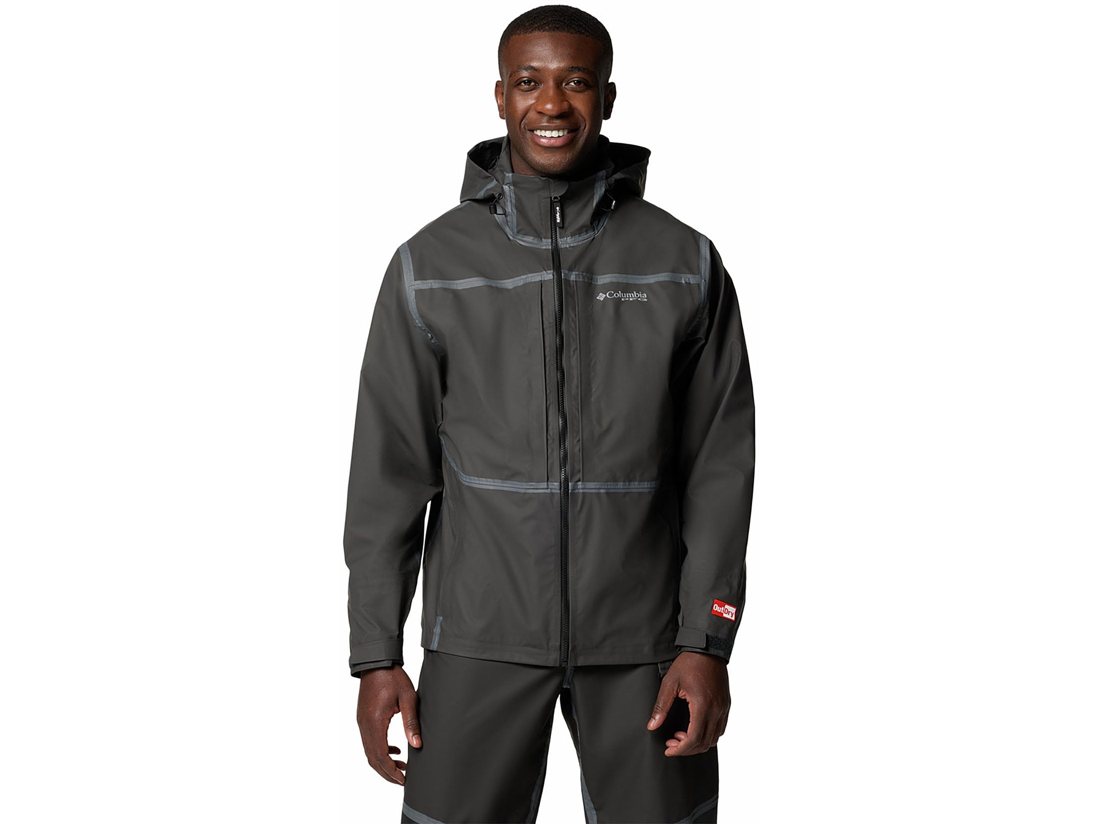 Columbia Men's PFG Force XII ODX Rain Jacket Black Medium