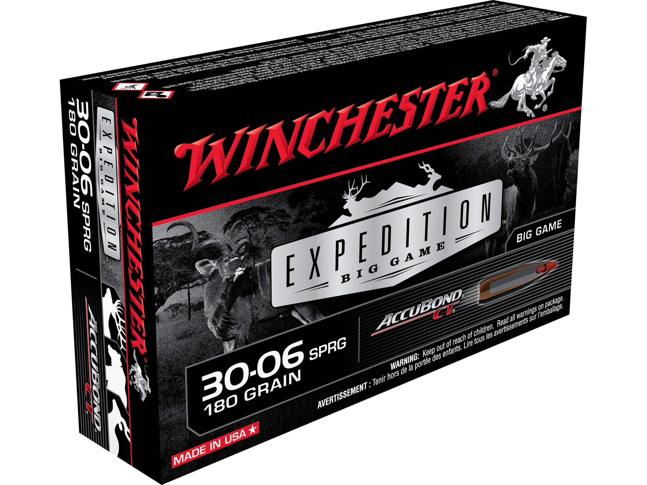 Winchester Expedition Big Game 30-06 Springfield Ammo 180 Grain Nosler