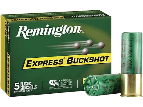 Remington Express Managed Recoil Ammunition 12 Gauge 2 34 00 Buckshot 8 Pellets Box Of 5