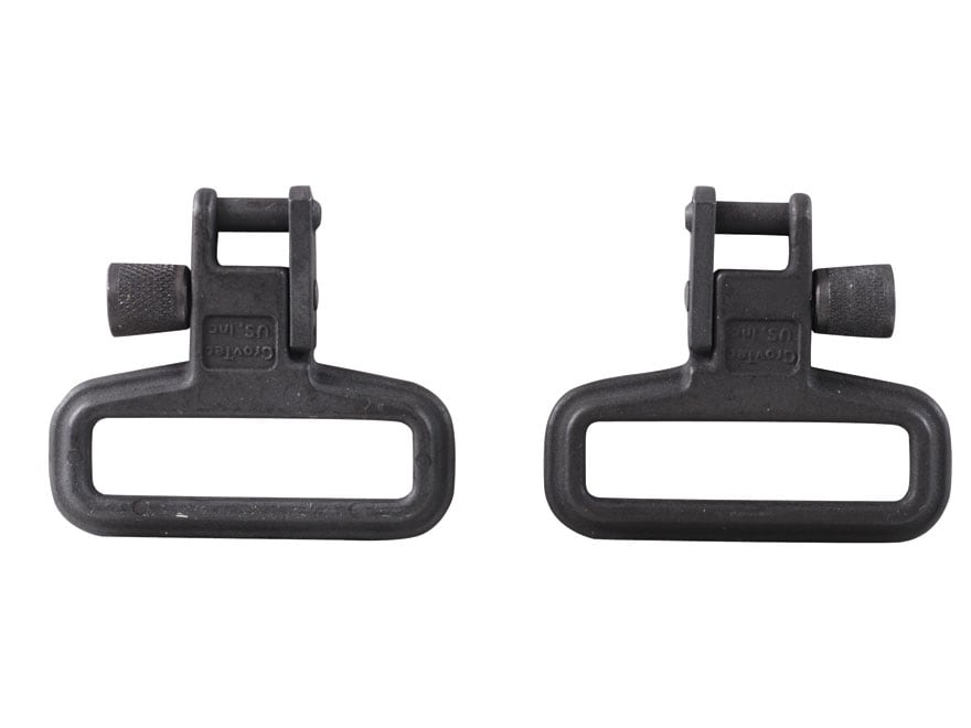 GrovTec Mil-Force Locking Sling Swivels 1.25 Steel Black (1 Pair)