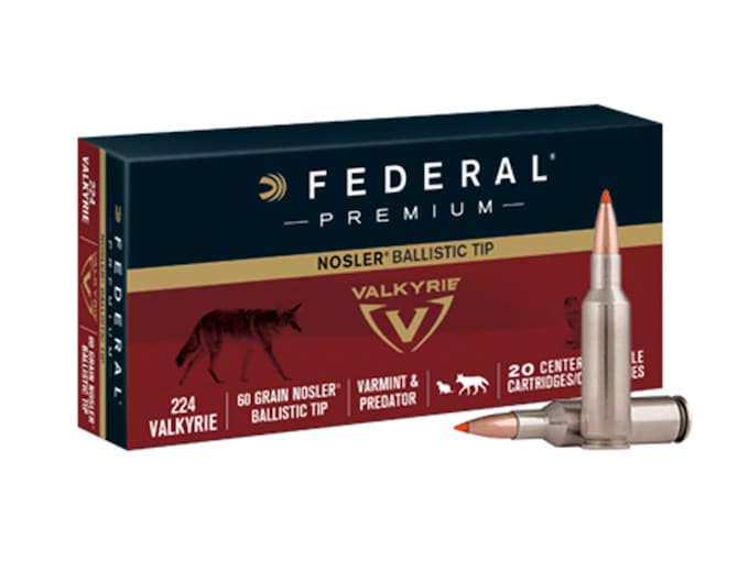 Federal Premium Varmint Ammo 224 Valkyrie 60 Grain Nosler Ballistic