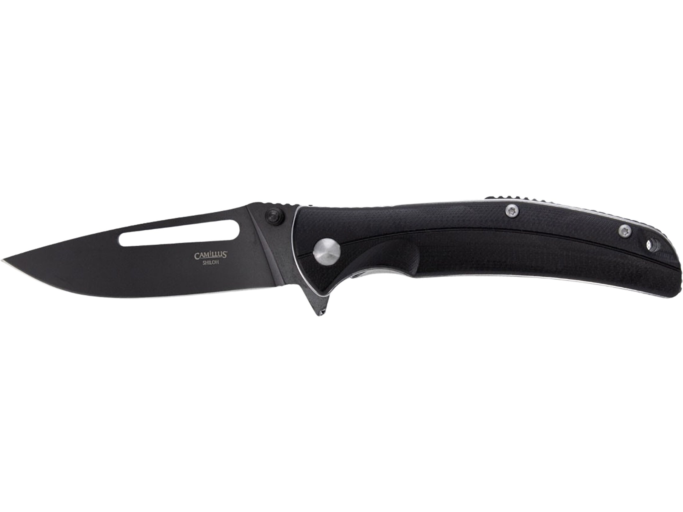 Camillus Shiloh Pocket Knife 3.3 Drop Point 8Cr13MoV Black Blade G-10