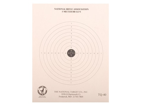 NRA Official BB Gun Training Targets TQ-40 5-Meter Paper Pack of 100